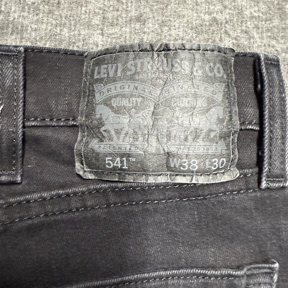 Levi's 541 Jeans Mens 40x29* (tag 38x30) Black Athletic Taper Fit Stretch Flex - Picture 6 of 9